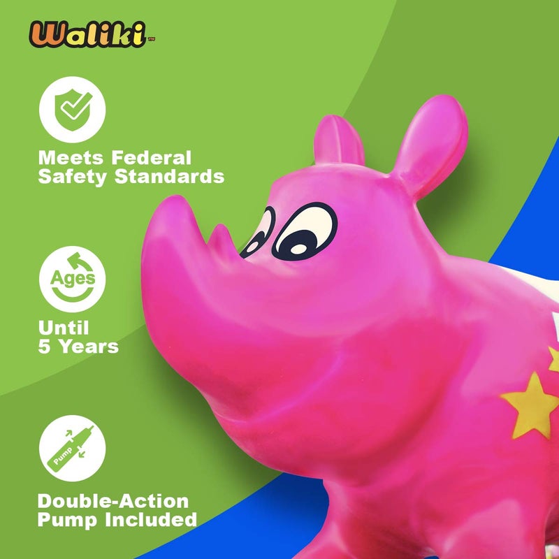 WALIKI Bouncy Horse Kent The Rhino Inflatable Horse Hopper (Space Hopper, Jumping Horse, Ride-on Bouncy Animal) - Image 4